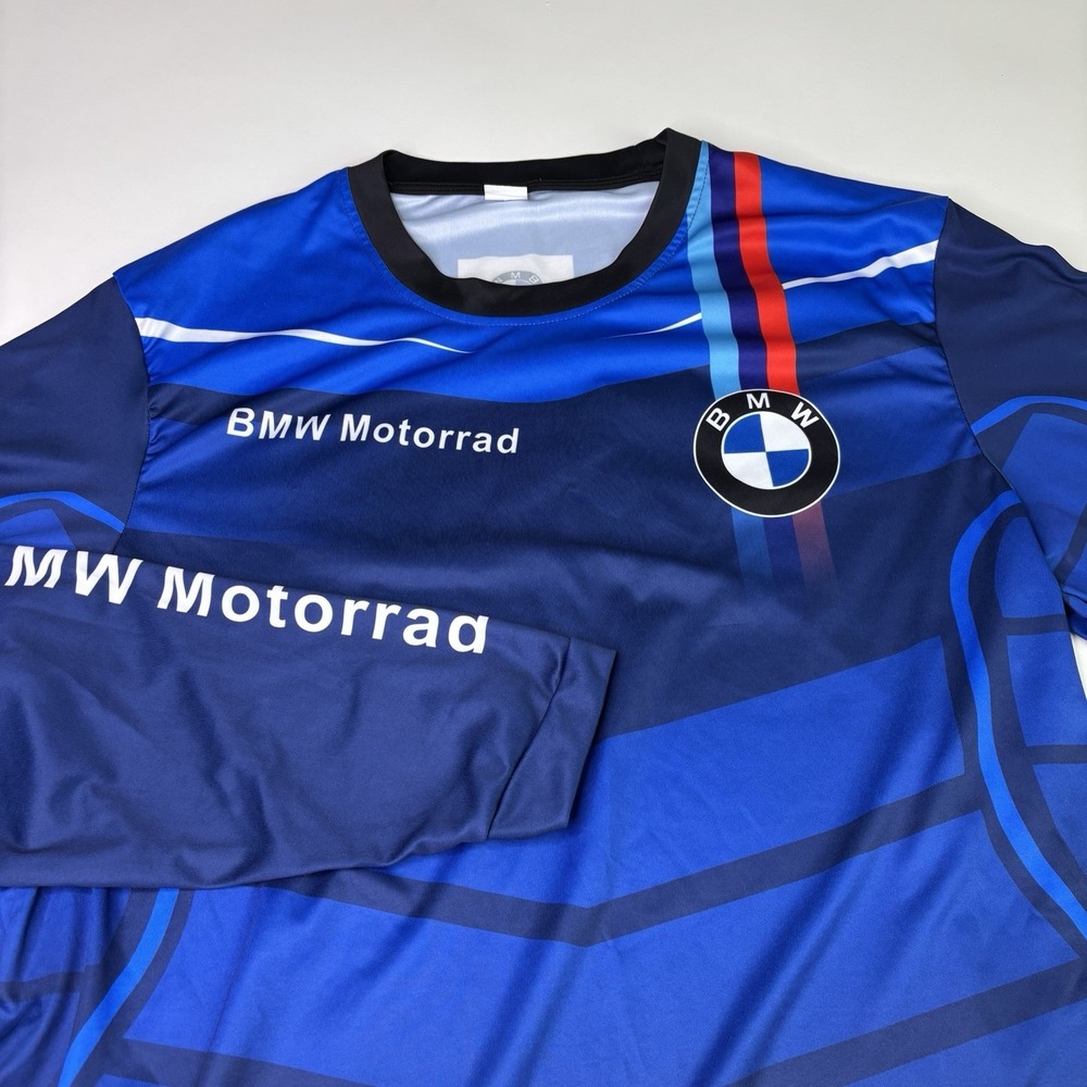 BMW Motorrad Mens Size 2 XL Motorcycles Racing Long Sleeve  Blue White